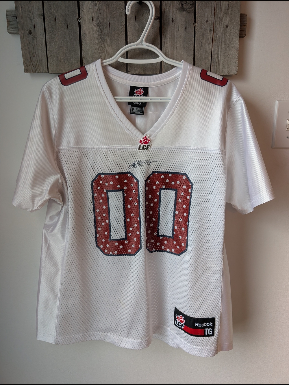 Reebok LCF White Football Jersey with Red Number 00